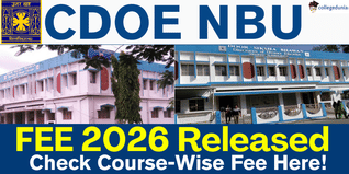 CDOE NBU Fee Structure 2026 Out @cdoe.nbu.ac.in; Check Course-Wise Fees Here